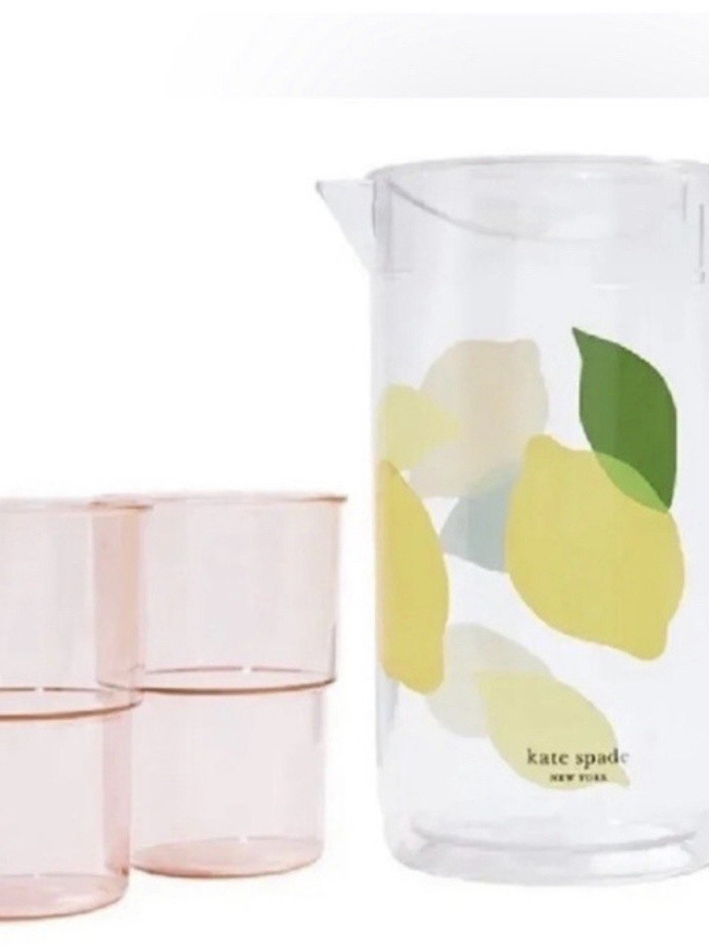 kate spade Acrylic Pitcher and two tumblers